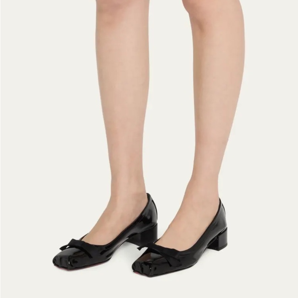 Christian Louboutin patent leather ballerina pumps
